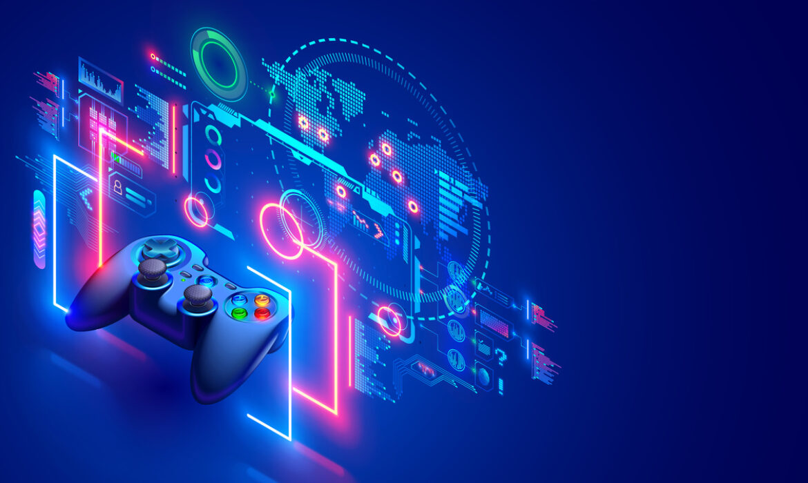 Online video games concept banner