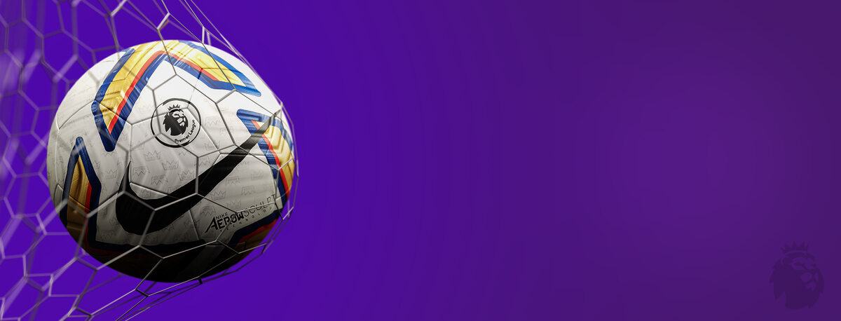 3D render of Premier League ball in the net