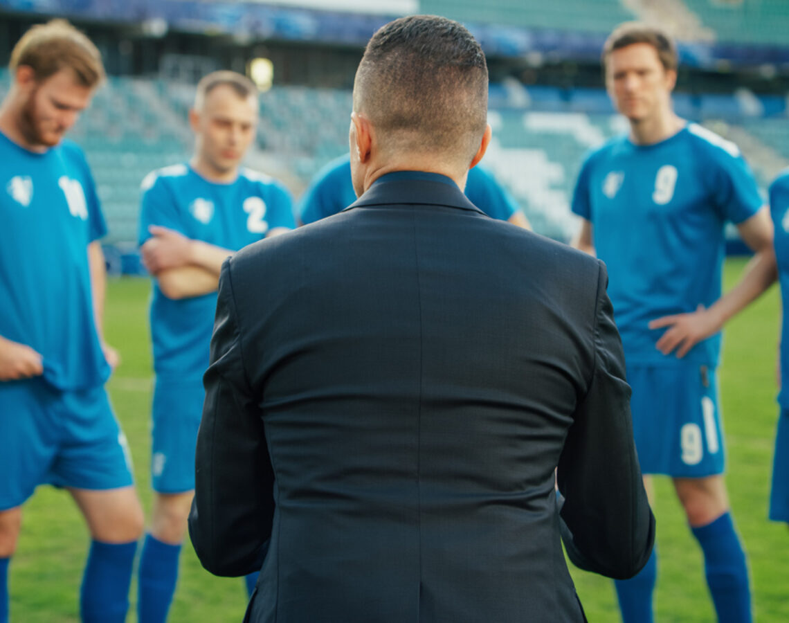 Soccer team with their coach