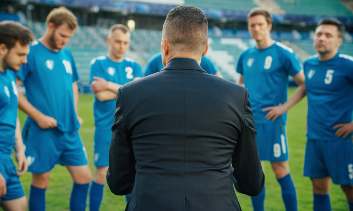 Soccer team with their coach