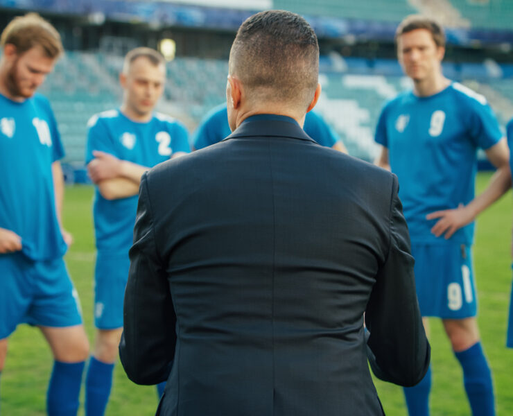 Soccer team with their coach