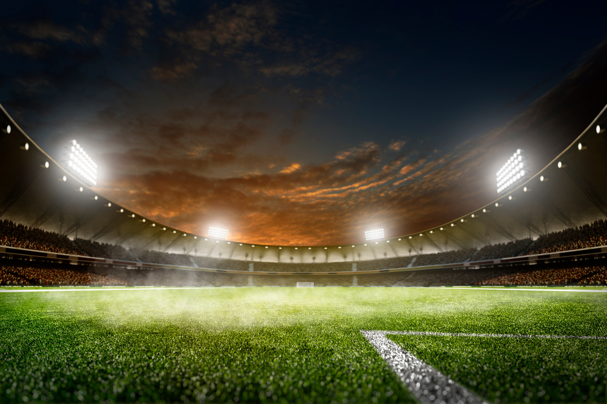 View of empty stadium at night