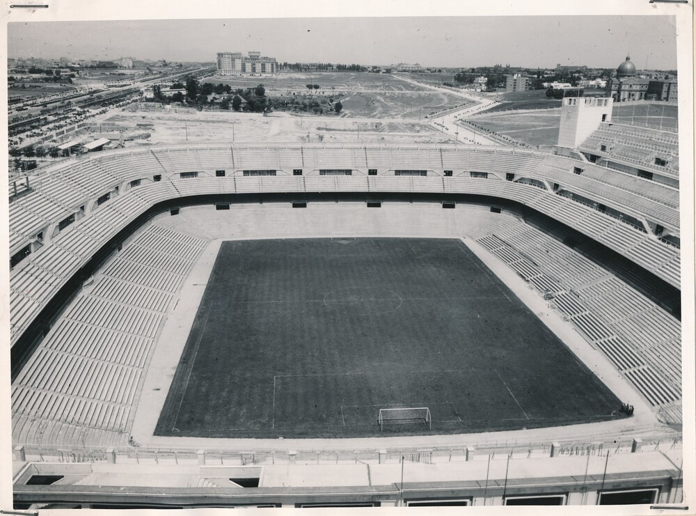 old photo of Estadio Bernabeu in Madrid