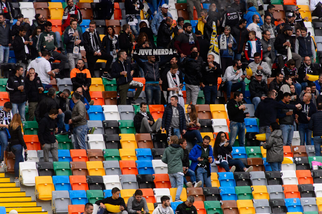 Football fans on Stadio Friuli