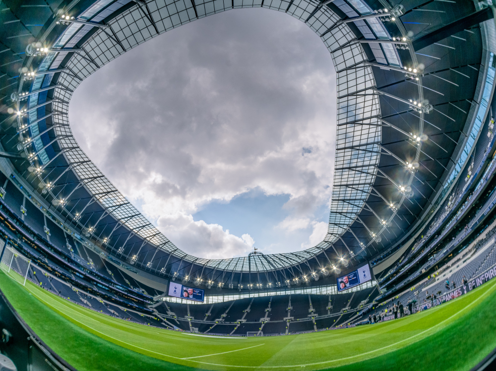 fish eye view of the whole stadium from the ground level