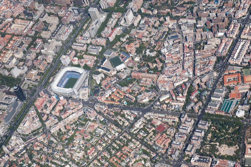 aerial photo of the Madrid with the stadion