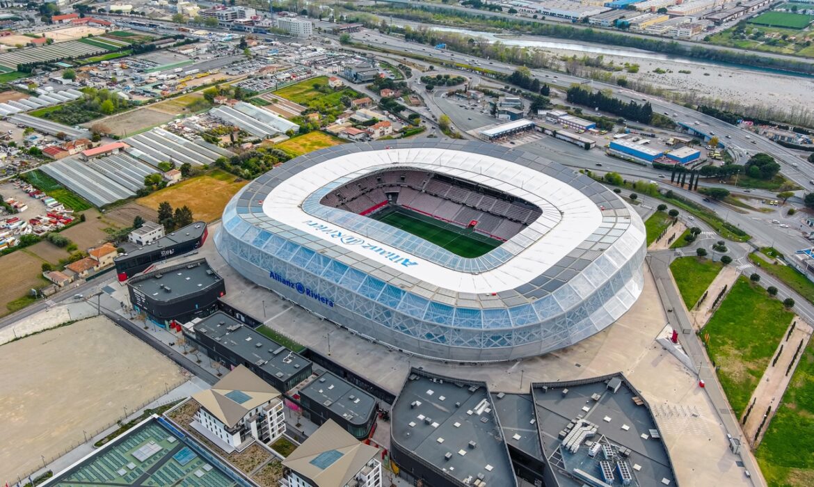The Allianz Riviera stadium aerial shot