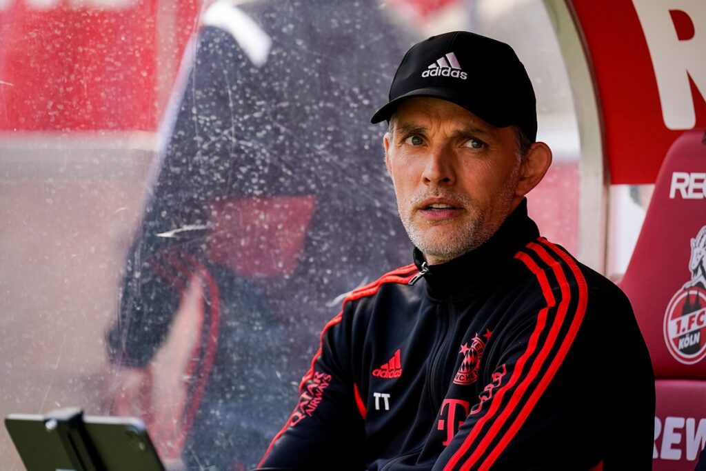 Thomas Tuchel before the match between FC Koln and FC Bayern Munich