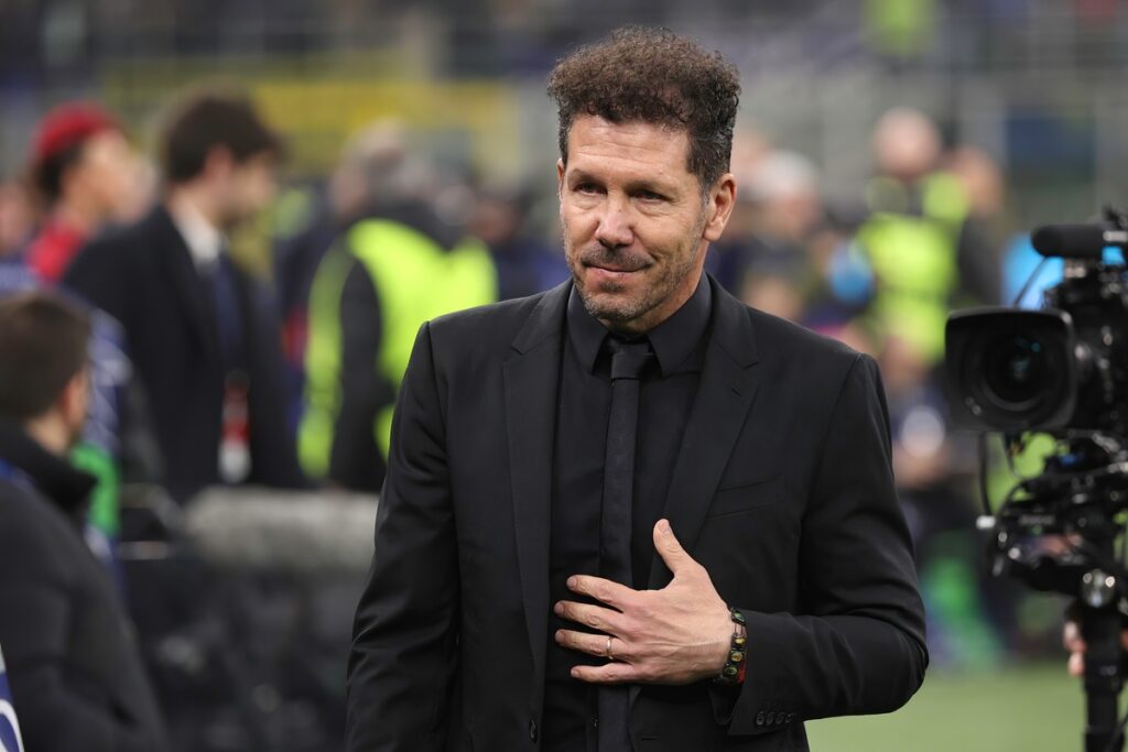 Head coach Diego Simeone on stadium during soccer match