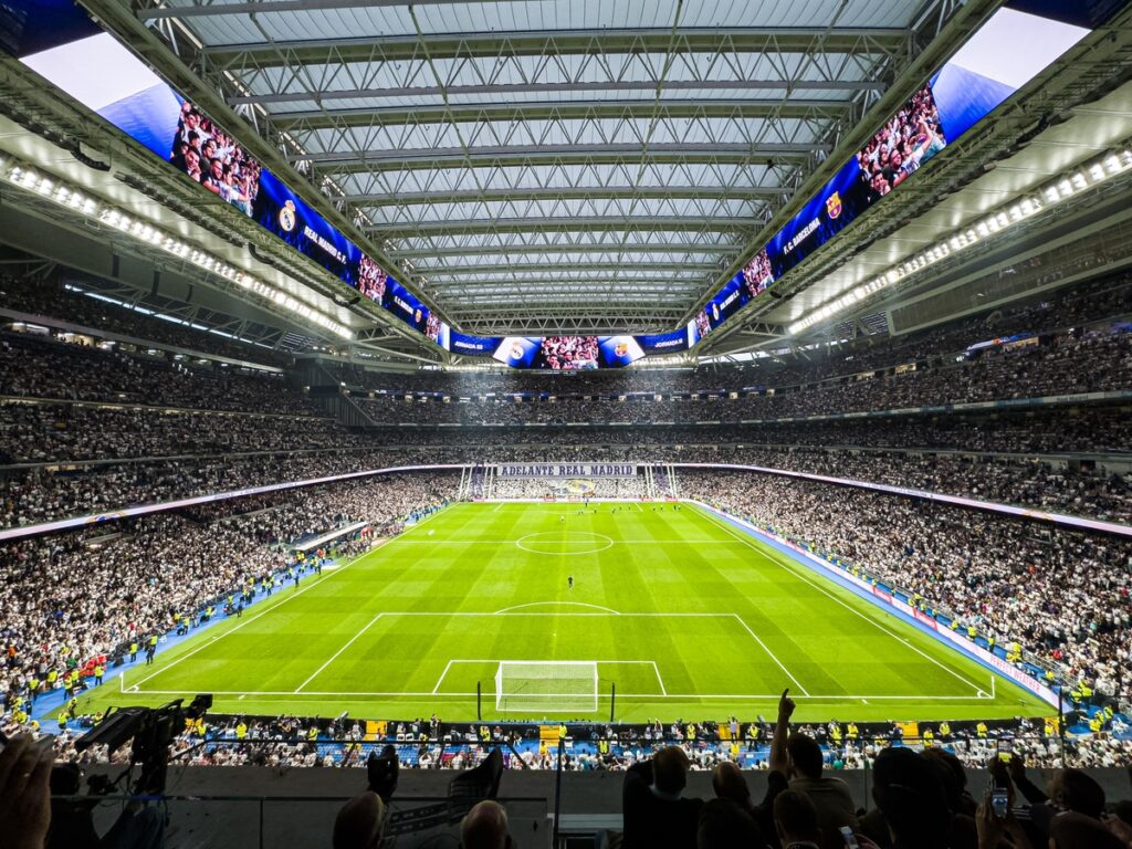 Angled view of Real Madrid stadium