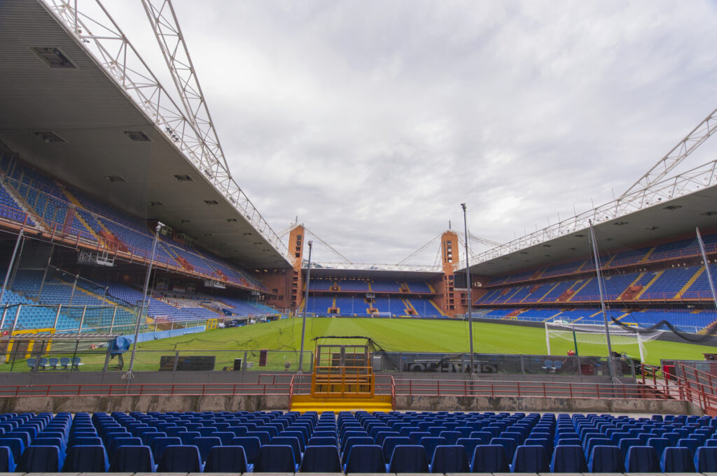 empty football stadium pitch