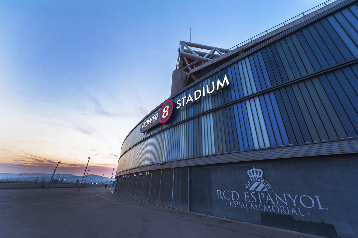 Cornella - El Prat stadium at the sunset