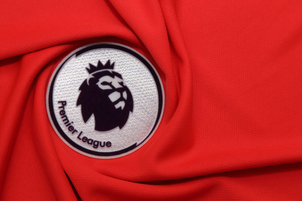 red fabric with Premier League logo