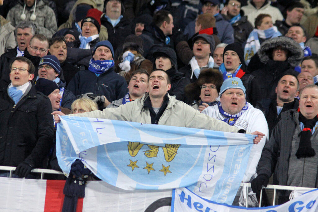 FC Manchester City fans showing their support