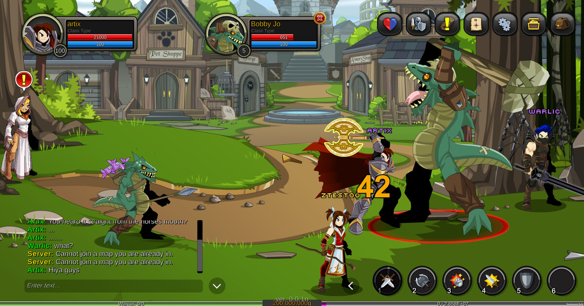 online MMO 2D game Epic Adventure Quest Worlds party of friends