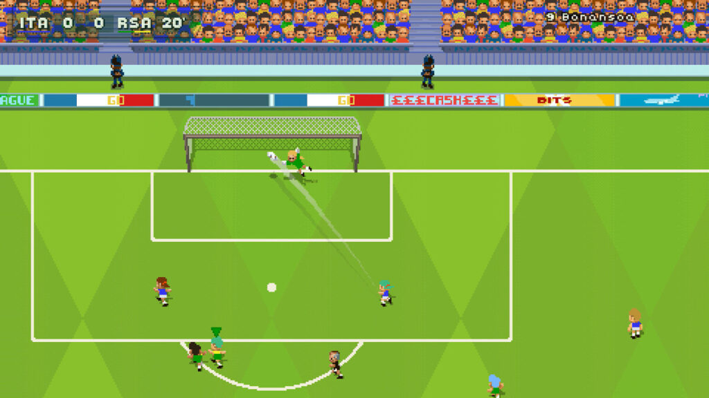 Gameplay form 8-bit soccer game Super Arcade Football