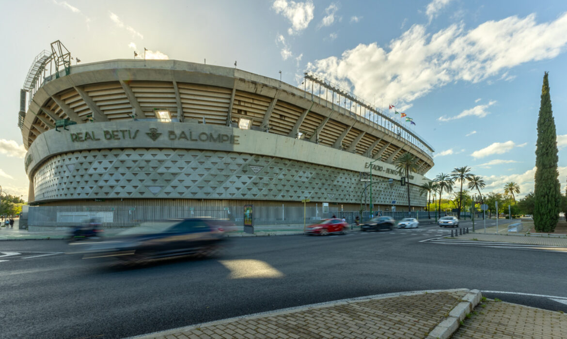 enito Villamarín Stadium of Real Betis Balompie, La Liga soccer team from the city of Seville. One of the largest stadiums in Spain, with 60,000 seats.