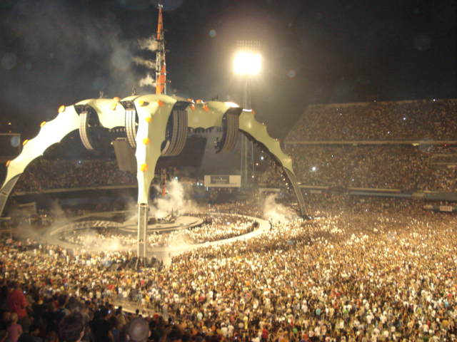 full stadium on U2 concert in Maksimir Stadium