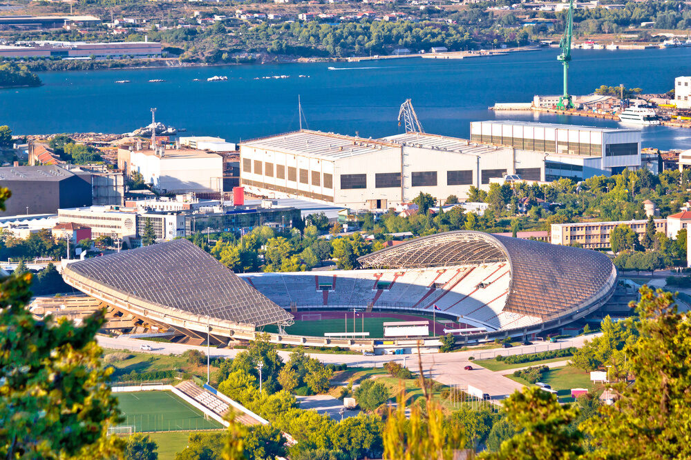 Hajduk Split Poljud stadium aerial view