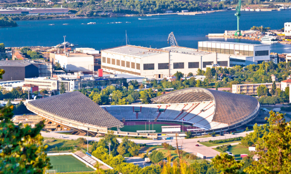 Hajduk Split Poljud stadium aerial view