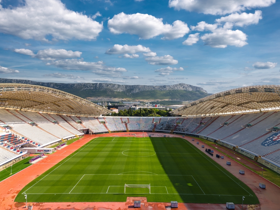 Panorama of the Stadion Poljud, home stadium for Croatian football club HNK Hajduk Split
