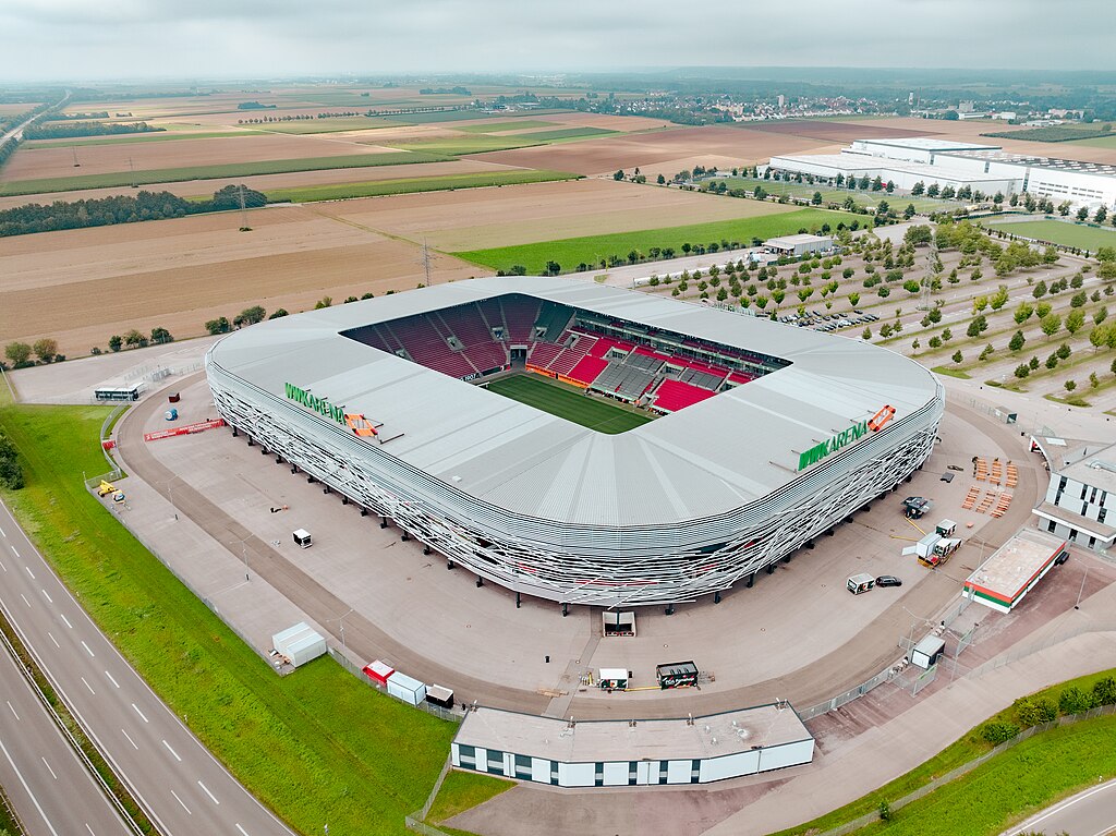 Germany augsburg stadium wwk arena aerial view