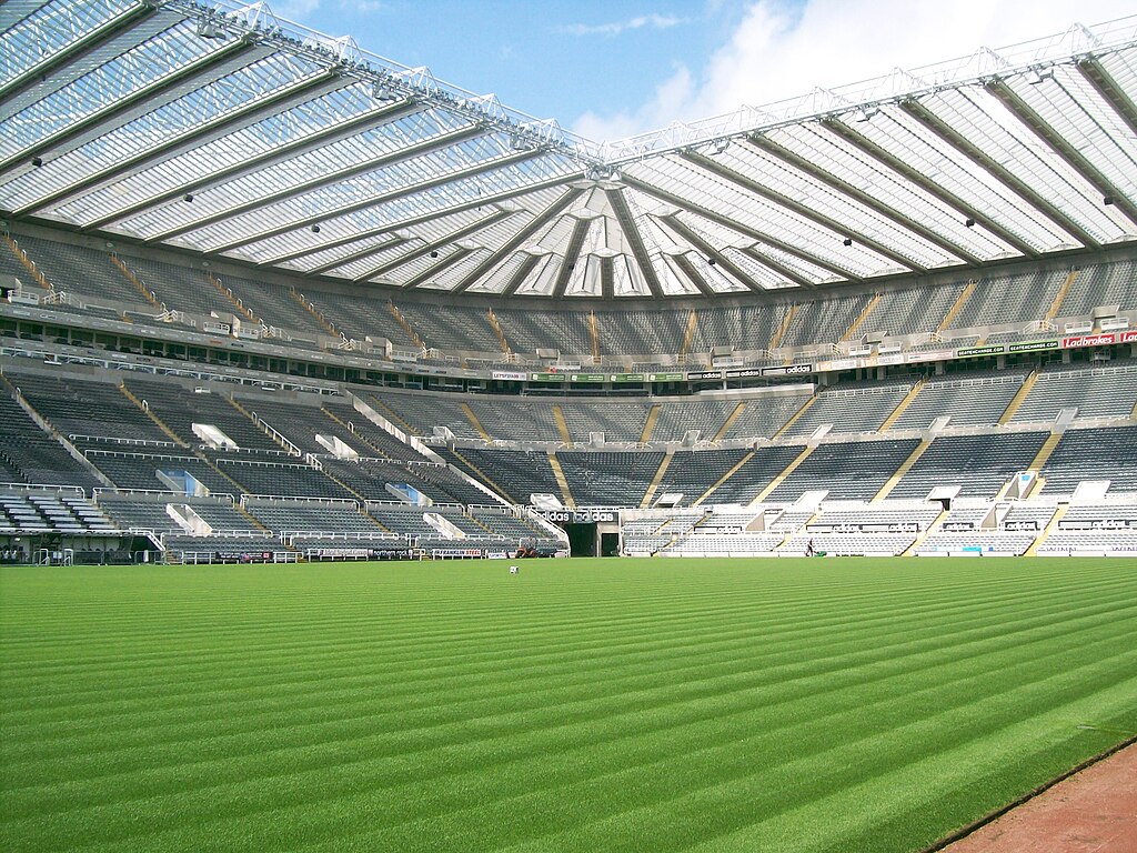 Panoramic View of the Pitch and Stands of  St James Park 