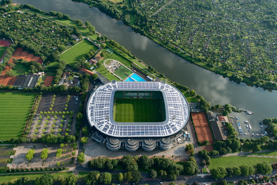 A bird's eye view of Bremen's Weser Stadium