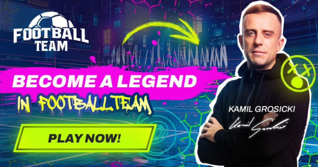 Promotional image from the game FootballTeam showing Kamil Grosicki
