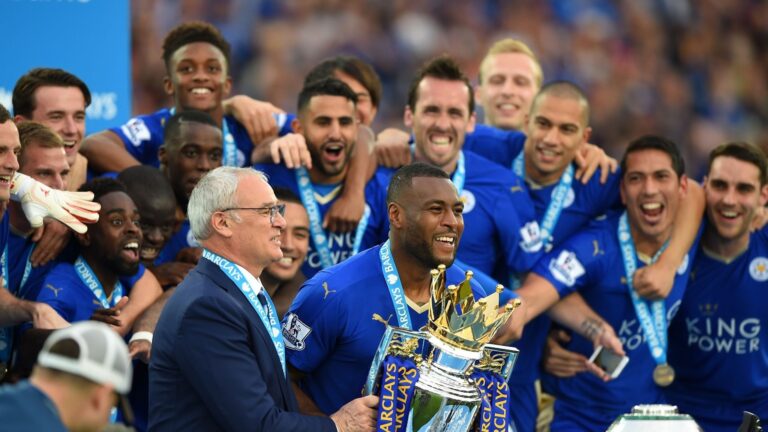 Leicester City after winning the Premier League