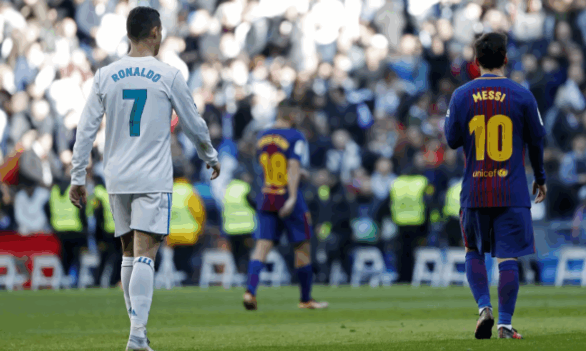 Cristiano Ronaldo and Lionel Messi in the “El Clásico”