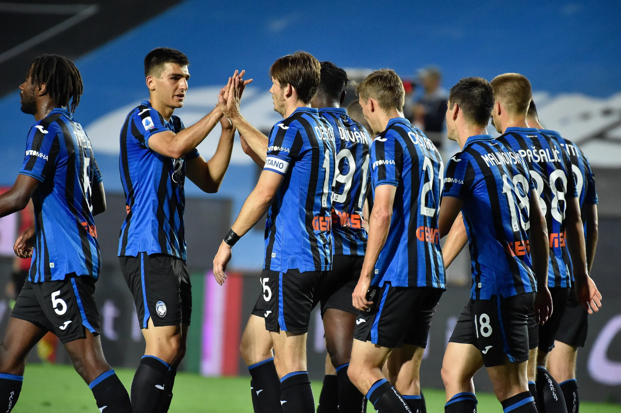 image of the Atalanta Bergamo team during a game