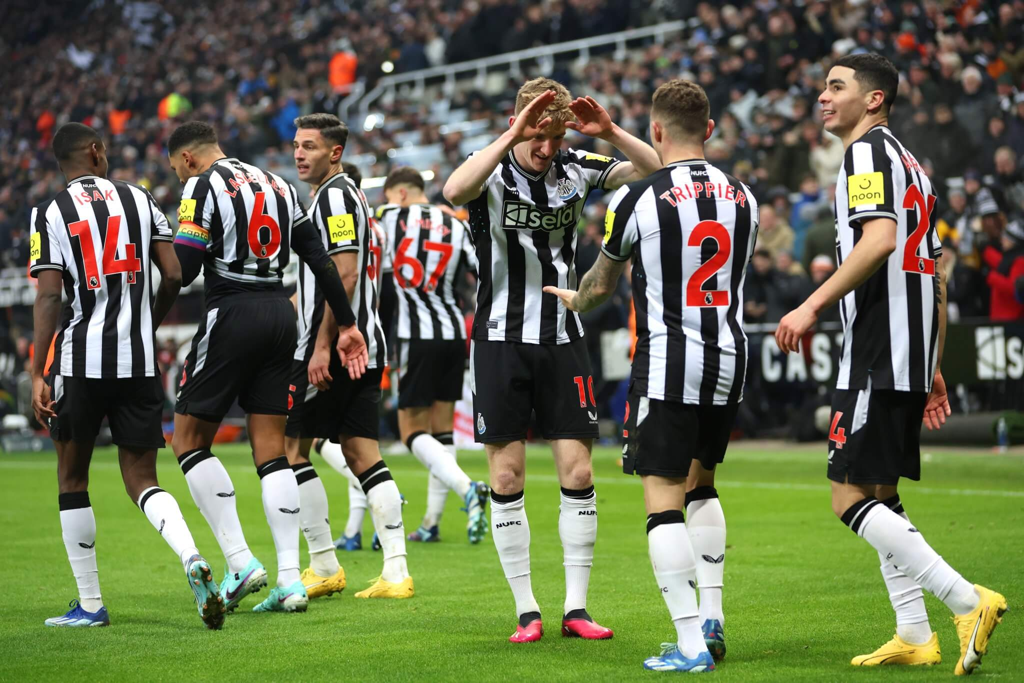 team of Newcastle United during a game