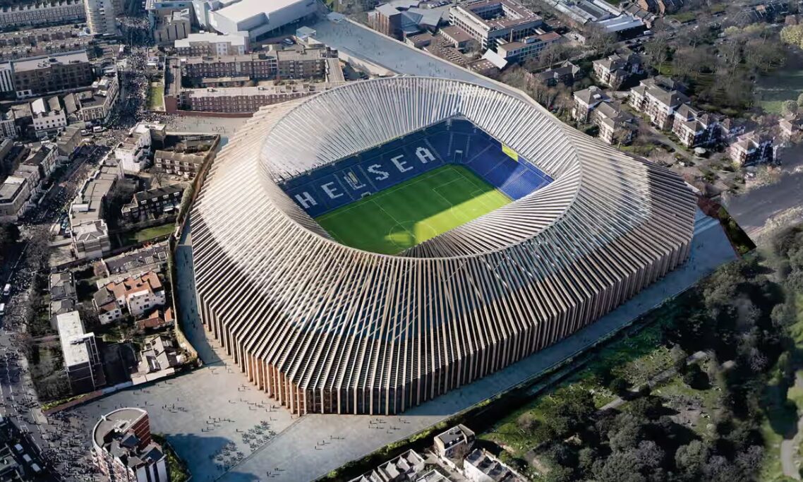 drone image from Stamford Bridge Stadium