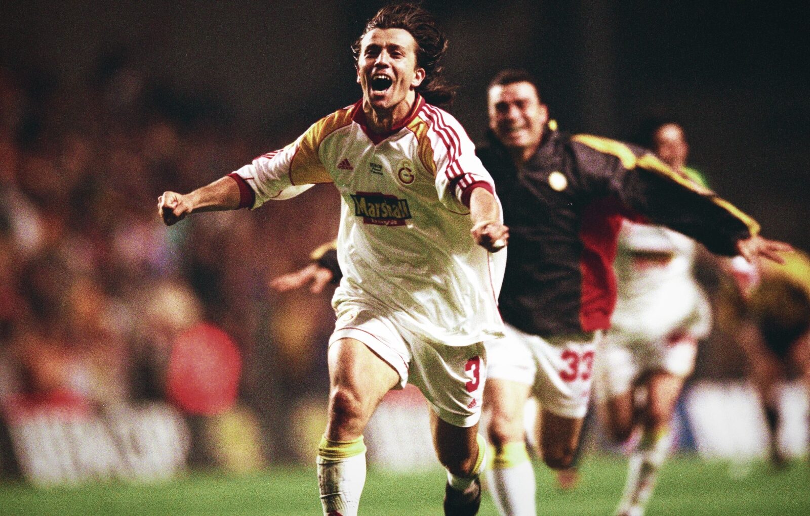 Bulent Korkmaz celebrating