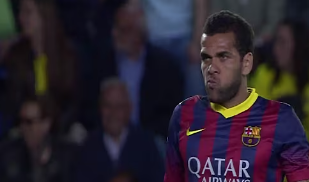Daniel Alves during a match for Barcelona
