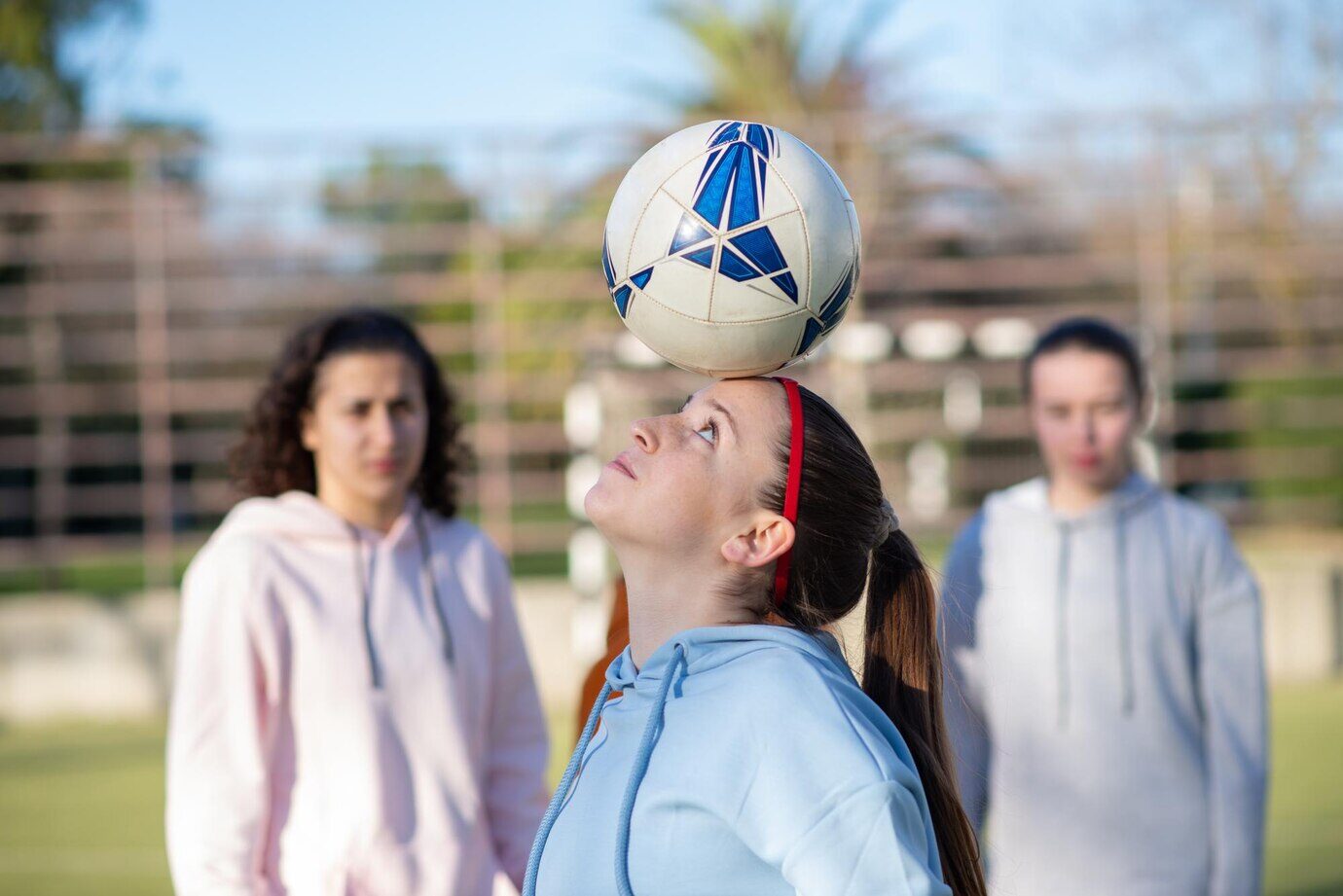 female football player during a training