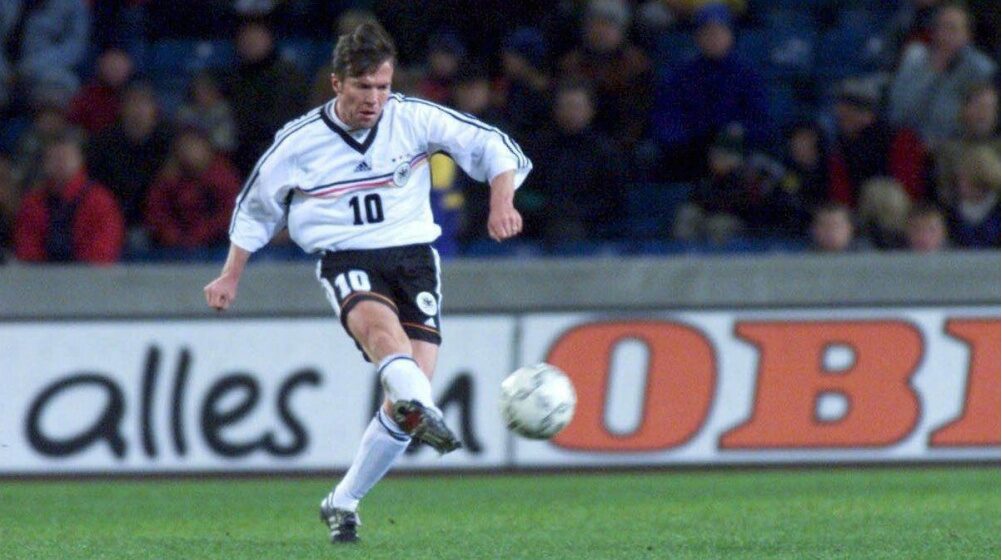 Lothar Matthaus kicking the ball